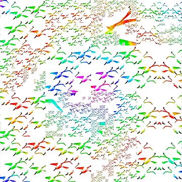 Artwork thumbnail, Swans a flying pattern, multi colour by designbywhacky
