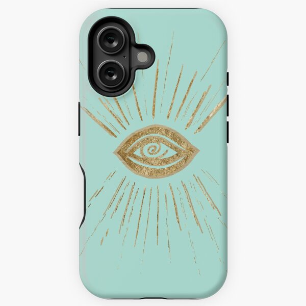 Aperçu de l'œuvre Evil Eye Gold on Mint #1 #dessin #décor #art créée et vendue par Anita's & Bella's Art.