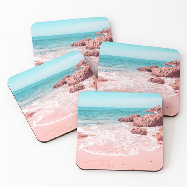 Item preview, Transcending Reality - Beachscape Wave Swash in Coral Pink and Turquoise designed and sold by Georgia Mizuleva.