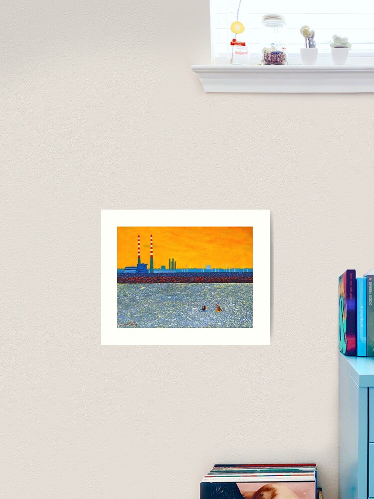 Thumbnail 2 of 3, Art Print, Poolbeg, Kayakers (Dublin, Ireland) designed and sold by eolai.