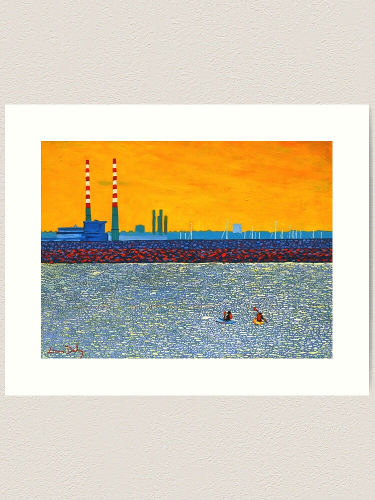 Thumbnail 1 of 3, Art Print, Poolbeg, Kayakers (Dublin, Ireland) designed and sold by eolai.