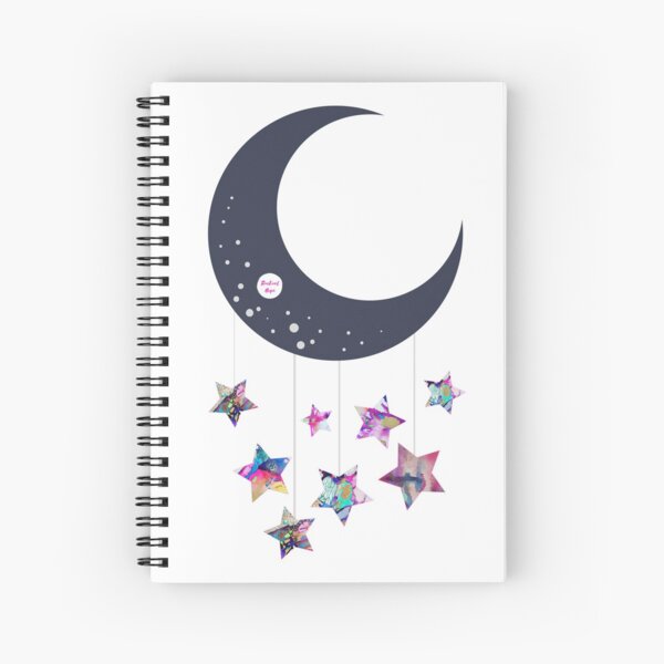 Abstract Moon and Stars Spiral Notebook