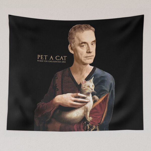 Item preview, Jordan Peterson  Funny Art Print Meme | 12 Rules for Life - Pet a cat when you encounter one designed and sold by Unpopular Designs.