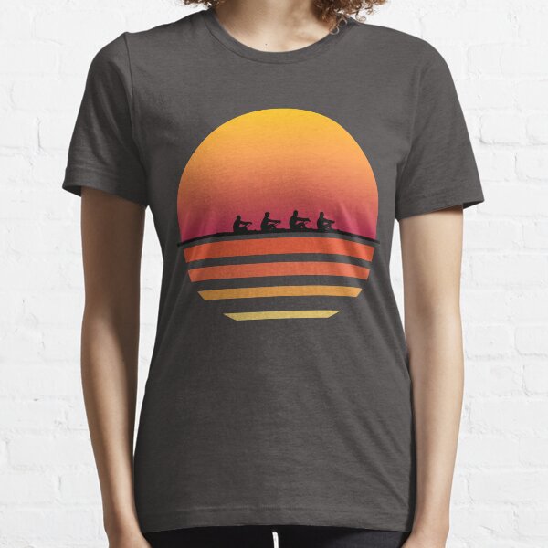 Rowing Team Sunset Lake Art | Cute Crew Sport Art Gift Essential T-Shirt
