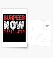 Burpees jetzt Pizzas später Postkarten