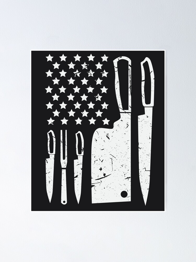 Chef Knife Set Shirt | Patriotic American Flag Kitchen Gift Chef Knife Set Shirt | Patriotic American Flag Kitchen Gift