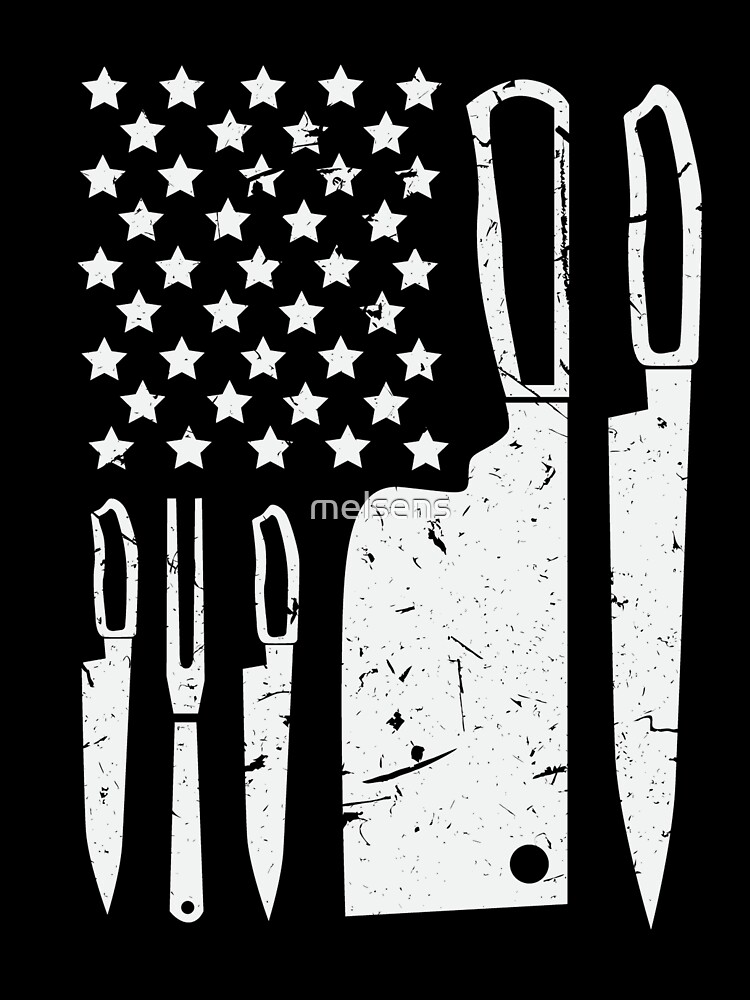 Chef Knife Set Shirt | Patriotic American Flag Kitchen Gift Chef Knife Set Shirt | Patriotic American Flag Kitchen Gift