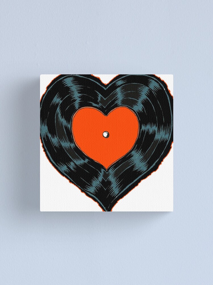 I Love Vinyl - Heart-Shaped Vinyl Canvas Print for Sale by serpentsky17