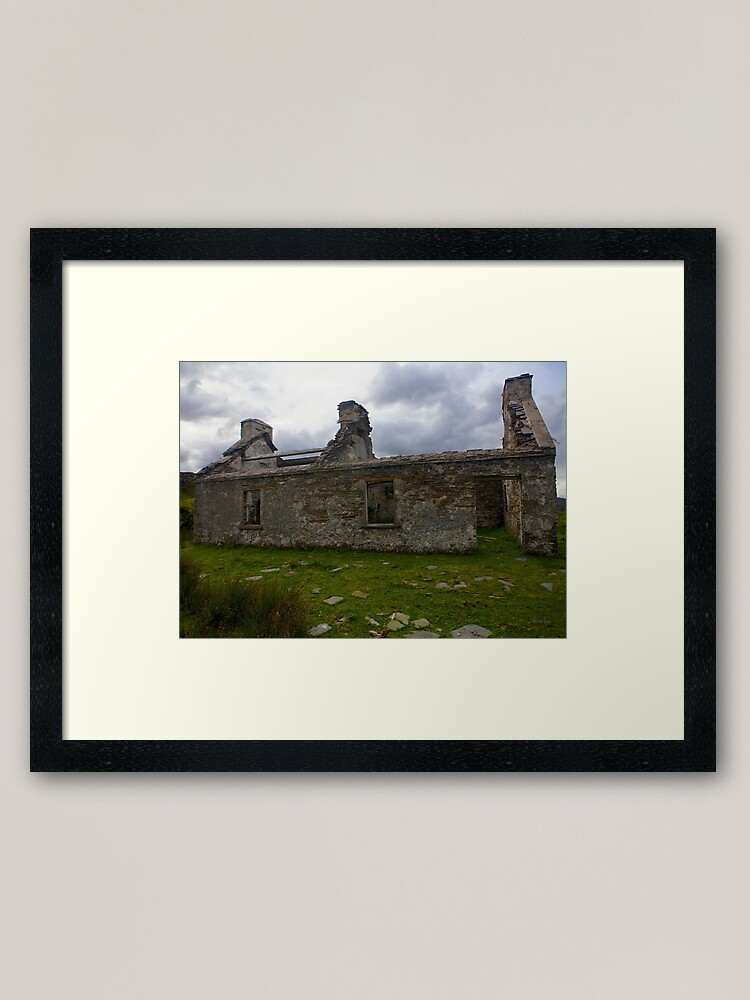 Alternate view of Ruined Cottage at Cashelnagor, County Donegal, Ireland Framed Art Print