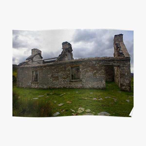 Ruined Cottage at Cashelnagor, County Donegal, Ireland Poster