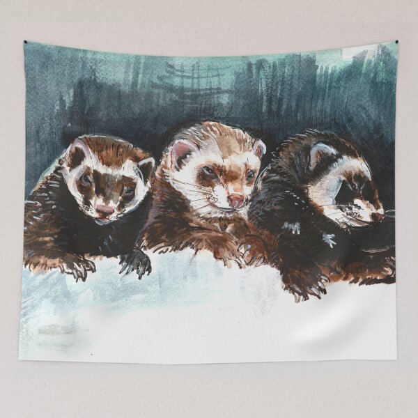 Item preview, Three Sleepy Ferrets designed and sold by belettelepink.