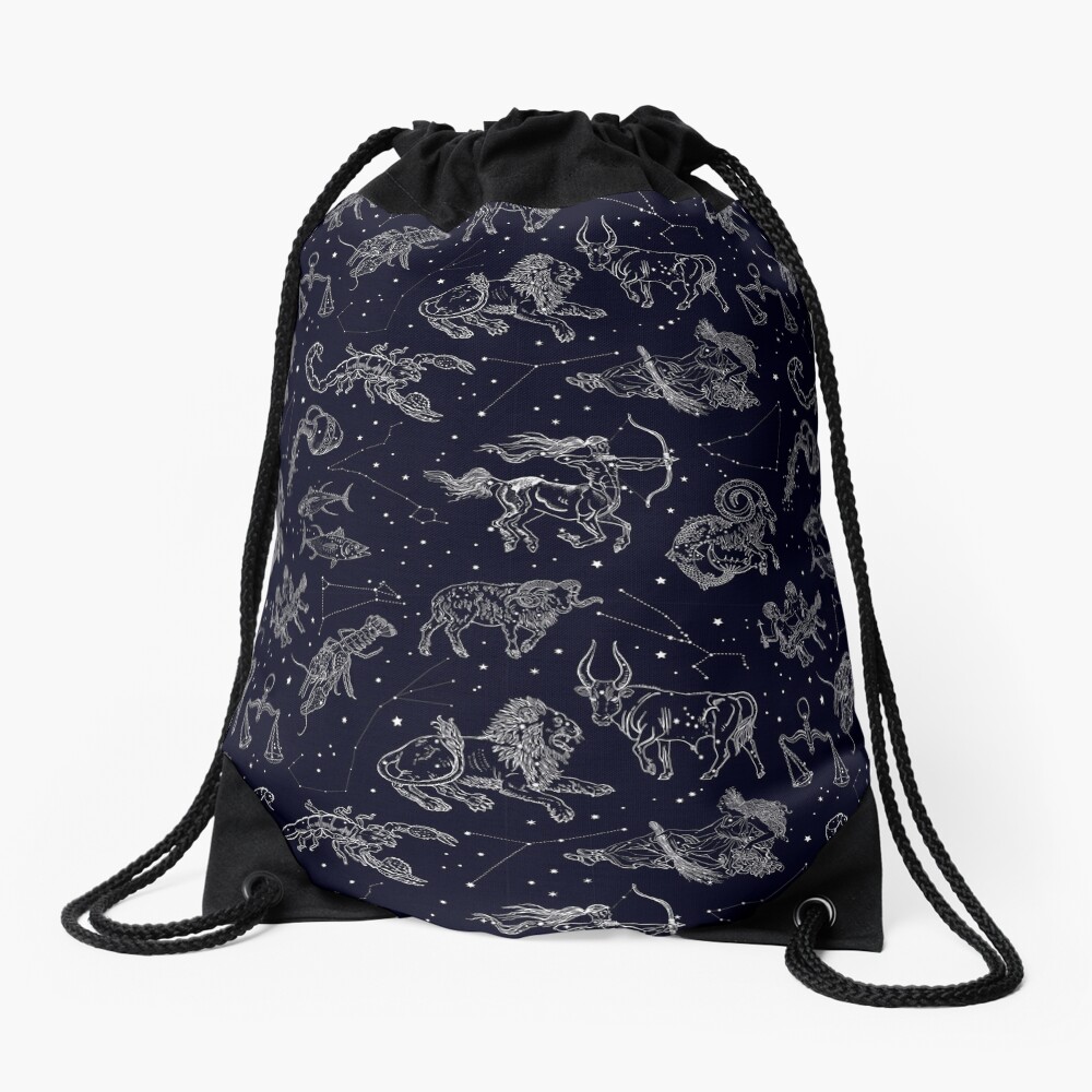 Vintage astronomy seamless pattern. Drawstring Bag