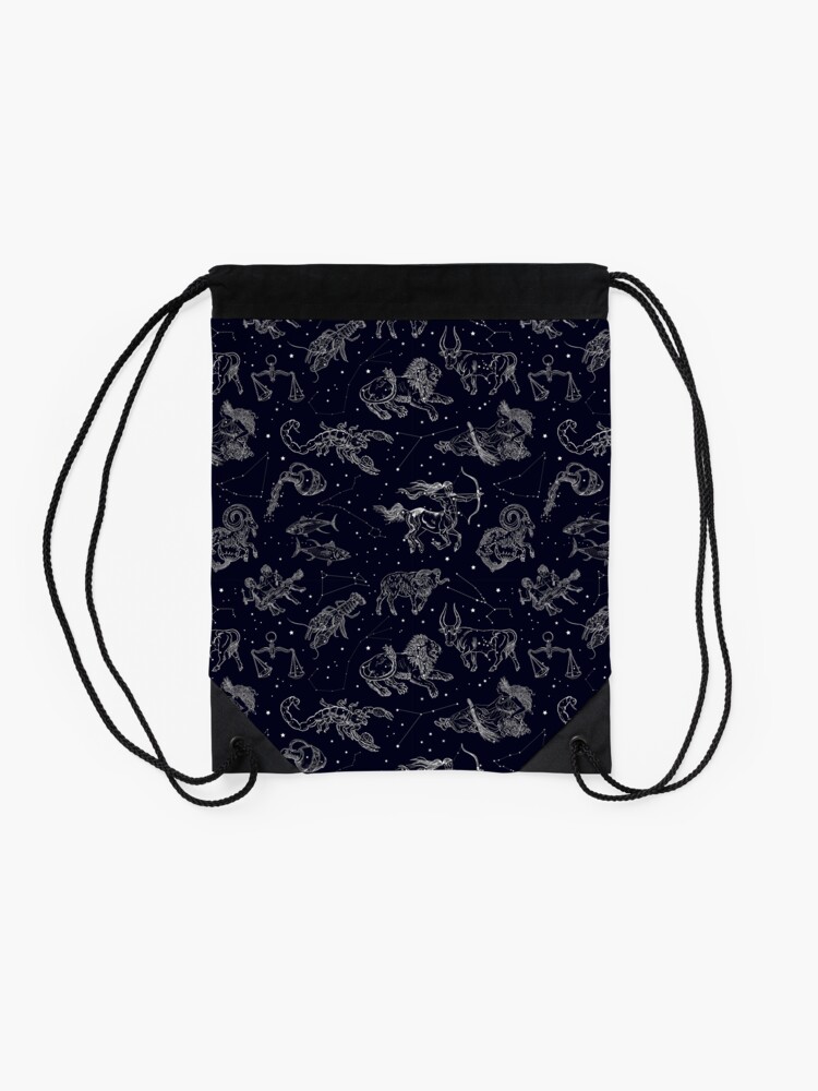 Alternate view of Vintage astronomy seamless pattern. Drawstring Bag