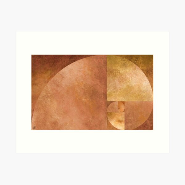 Vista previa del artículo con la obra «Proporción de oro, arte espiral de Fibonacci», diseñado y vendido por SymbolGrafix.