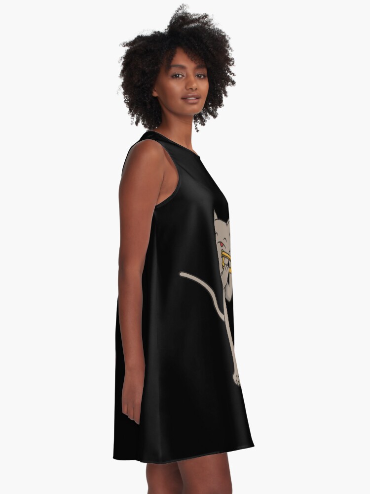 Alternate view of Trumpet cat gift instrument playing music A-Line Dress