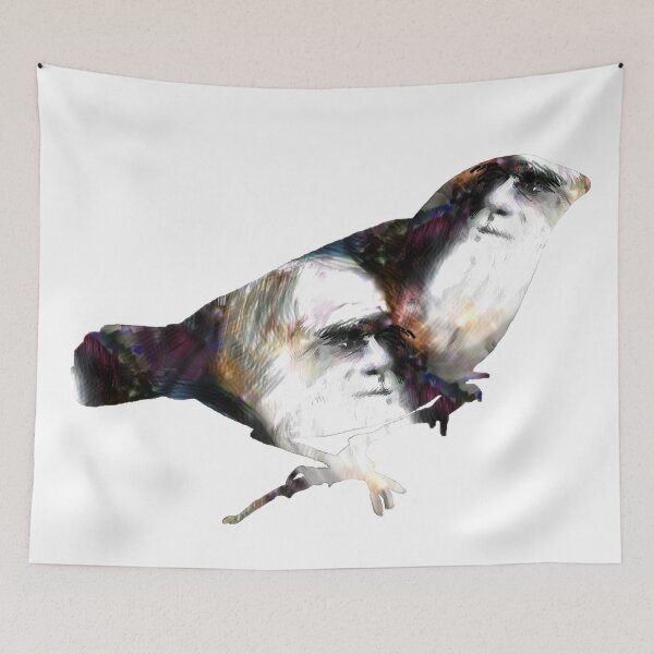 Item preview, Charles Darwin and a Male Large Ground Finch designed and sold by weavernap.