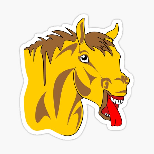 "horse head horse meme funny picture thirst gift" Sticker for Sale by