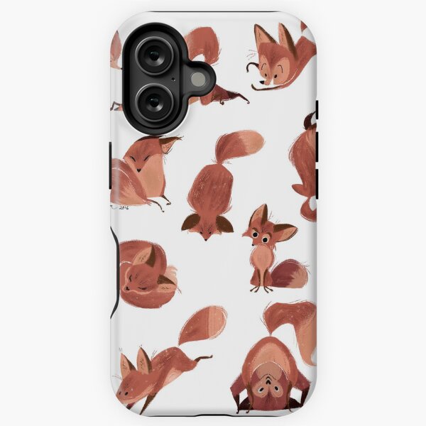 Red Foxes Pattern iPhone Tough Case