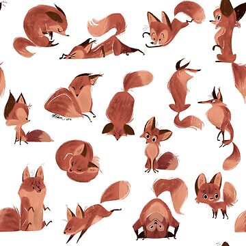 Artwork thumbnail, Red Foxes Pattern by Jessiedrawz