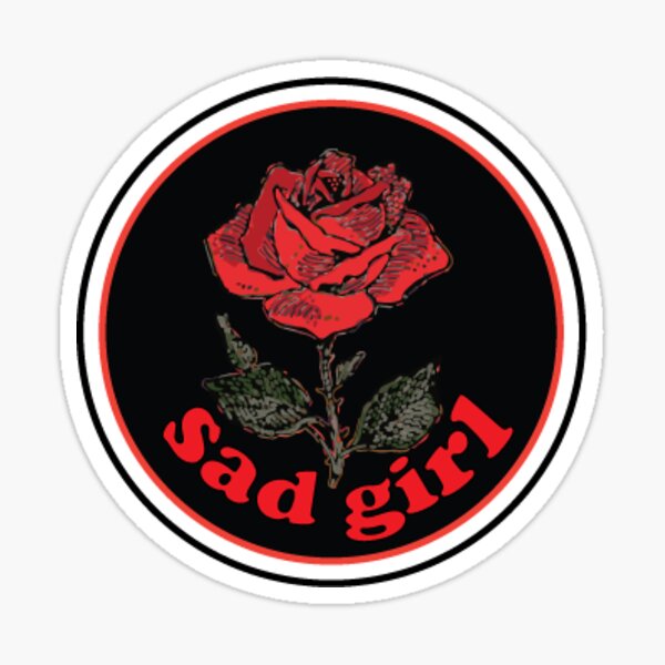 sad girl badge Sticker
