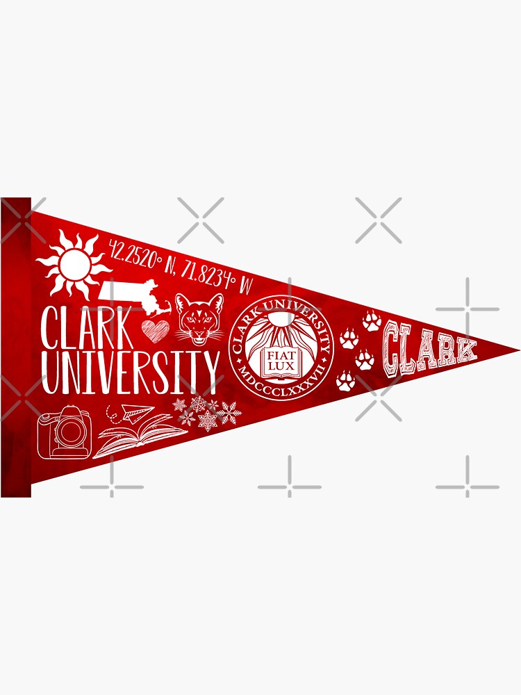 Thumbnail 3 of 3, Sticker, Clark University Pennant designed and sold by juliarosenbe.