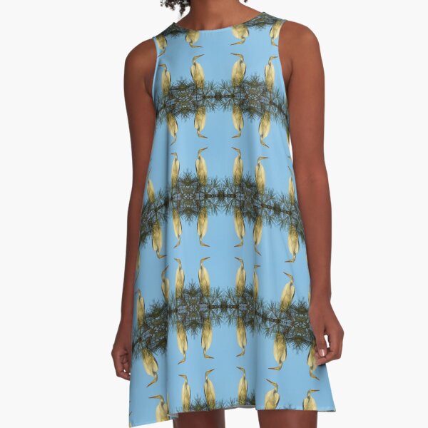 White Egret A-Line Dress
