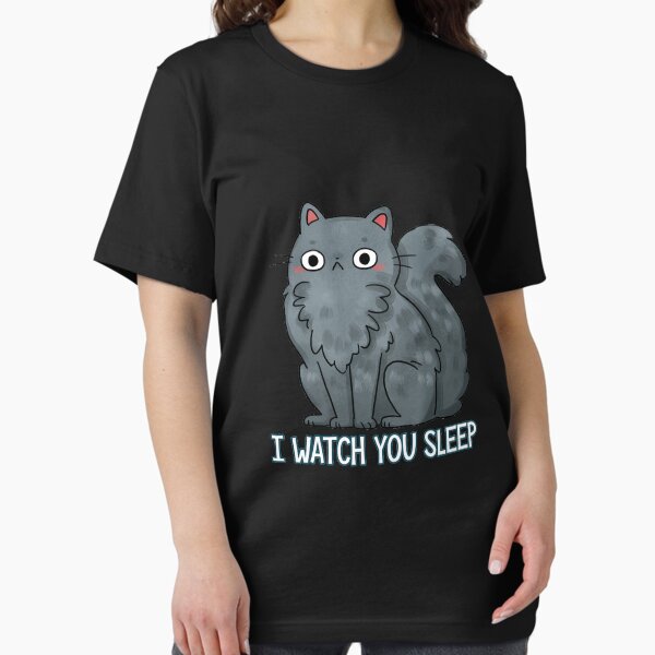 Vista previa del artículo con la obra «Gato espeluznante que te observa dormir», diseñado y vendido por michelledraws.