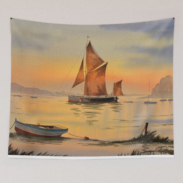 Item preview, Thames Barge At Sunset designed and sold by William Holkham.