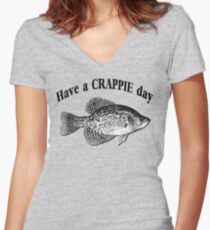Have a Crappie Day - Fishing T-shirt Women's Fitted V-Neck T-Shirt