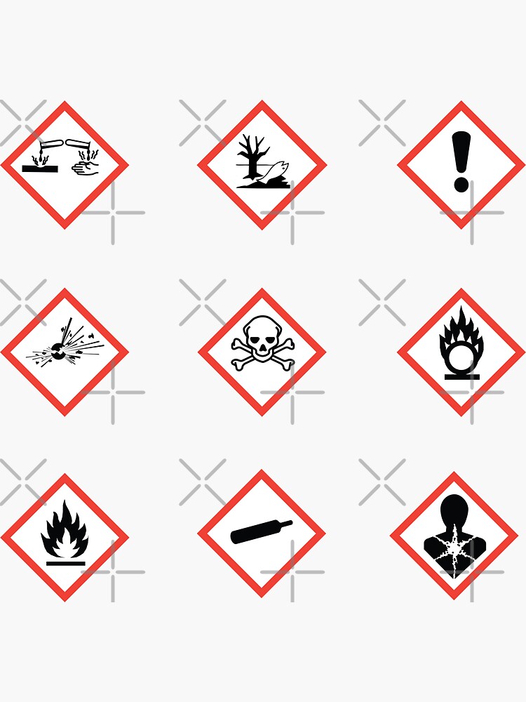 Thumbnail 3 of 3, Sticker, Chemical Hazard Symbols designed and sold by LevonSan.
