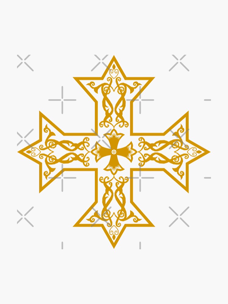 “Gold Coptic cross” Sticker for Sale by Marielle Awad | Redbubble