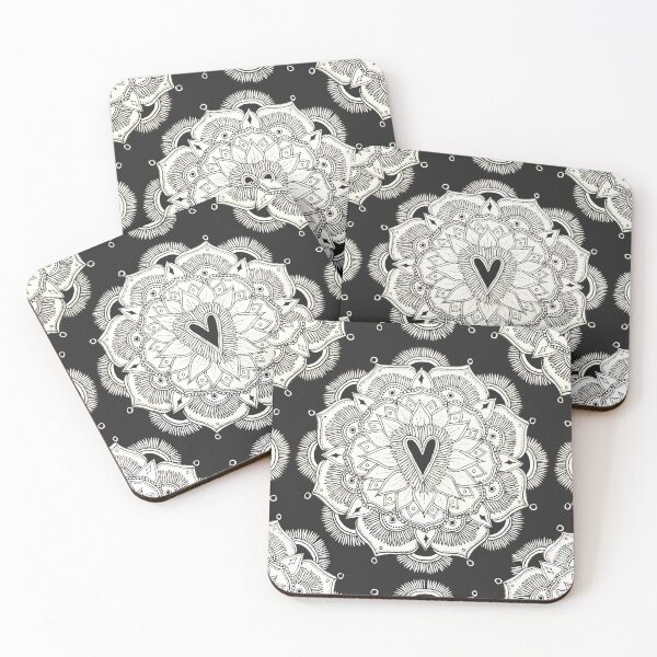 Item preview, Mandala corazon negro designed and sold by Juana Gatti.