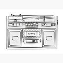 Retro Tape Recorder Illustration Cassette Player Drawing 80s Radio Greeting Card By Ohaniki Redbubble