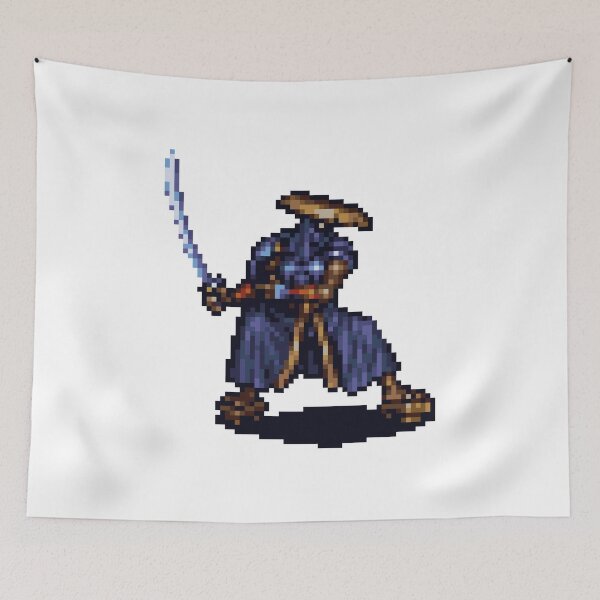 Aperçu de l'œuvre Samurai Noir 16 bits créée et vendue par PixelArtStore.