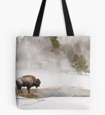 Bison Keeping Warm, Yellowstone National Park Tote Bag