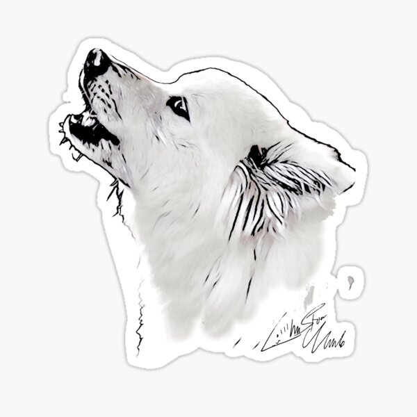 Samoyed howl Sticker