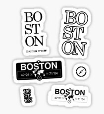Boston Artwork Koordinaten & Typografie Sticker