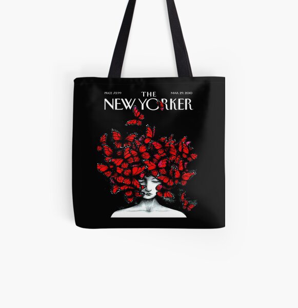 NEW YORKER : Vintage Monarch Butterfly Magazine Print All Over Print Tote Bag