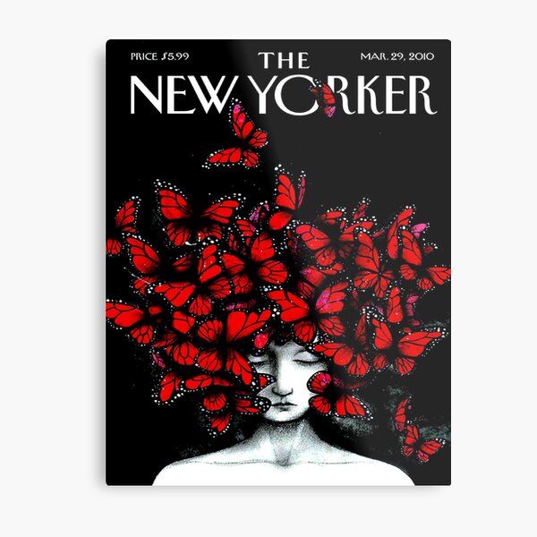 NEW YORKER : Vintage Monarch Butterfly Magazine Print Metal Print