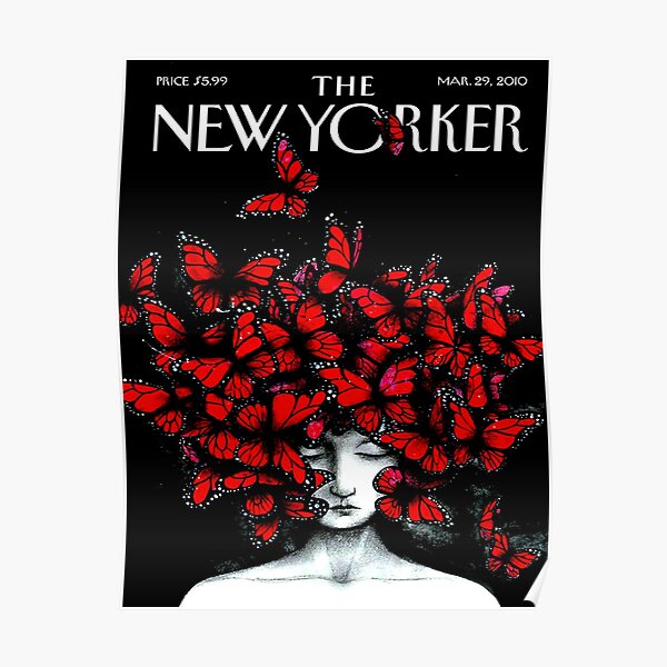 NEW YORKER : Vintage Monarch Butterfly Magazine Print Poster