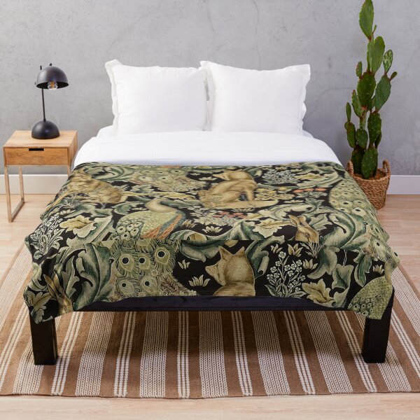 William Morris forest fabric Throw Blanket