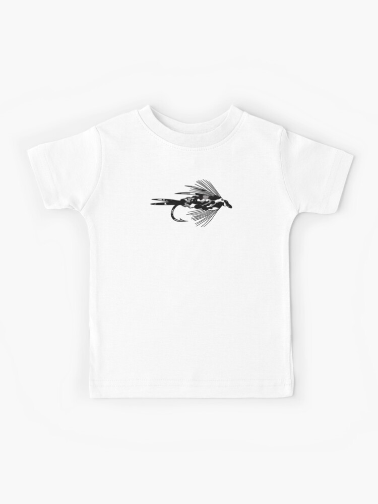 Black Camo Fly - Fly fishing t-shirt Kids T-Shirt for Sale by Marcia Rubin