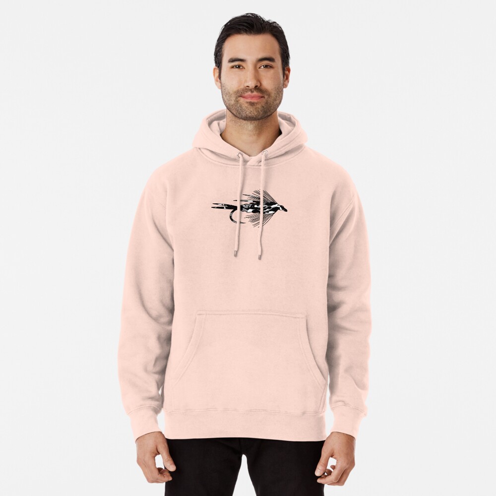 Black Camo Fly - Fly fishing t-shirt Pullover Hoodie for Sale by