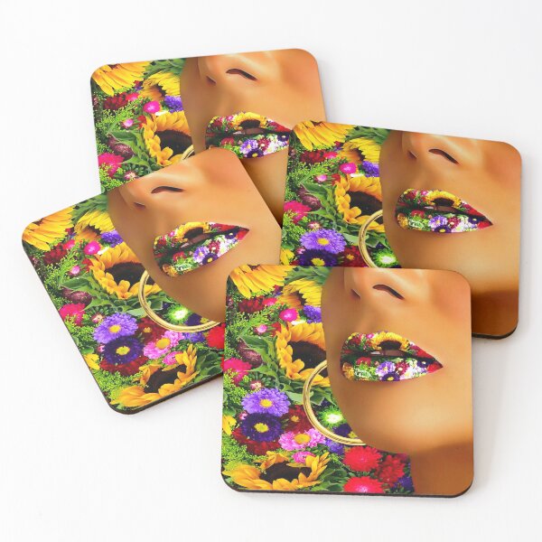 Item preview, Lips in Multiflower designed and sold by Yamy Morrell Art and Design.
