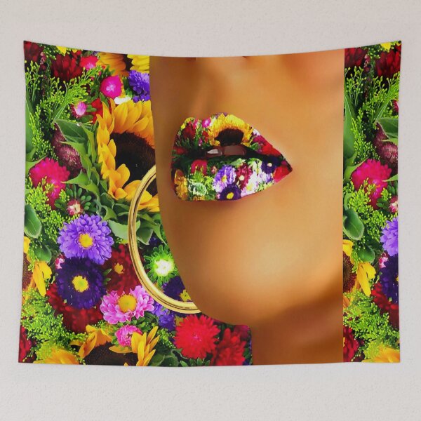 Item preview, Lips in Multiflower designed and sold by Yamy Morrell Art and Design.
