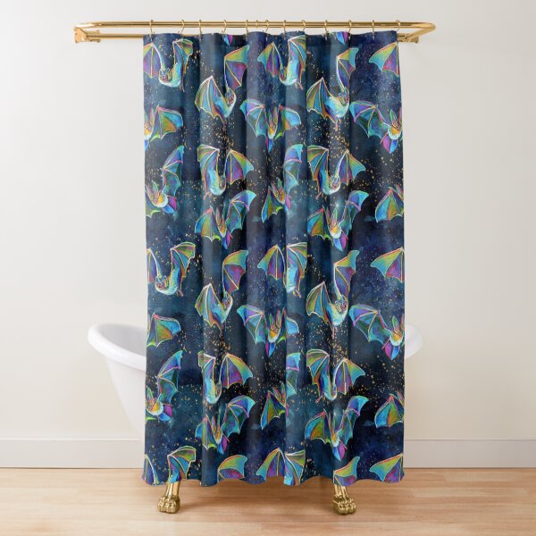 LIL' GOTHIC BATS N' STARS Shower Curtain