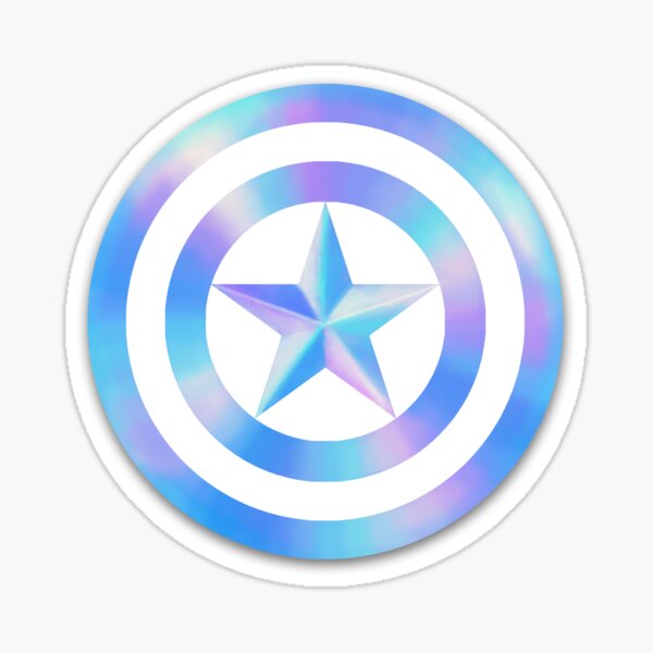 chrome shield blue Sticker