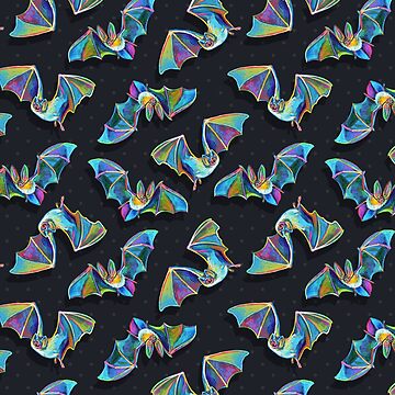 Artwork thumbnail, Psychedelic Bat Pattern by Robert Phelps by RobertPhelpsArt