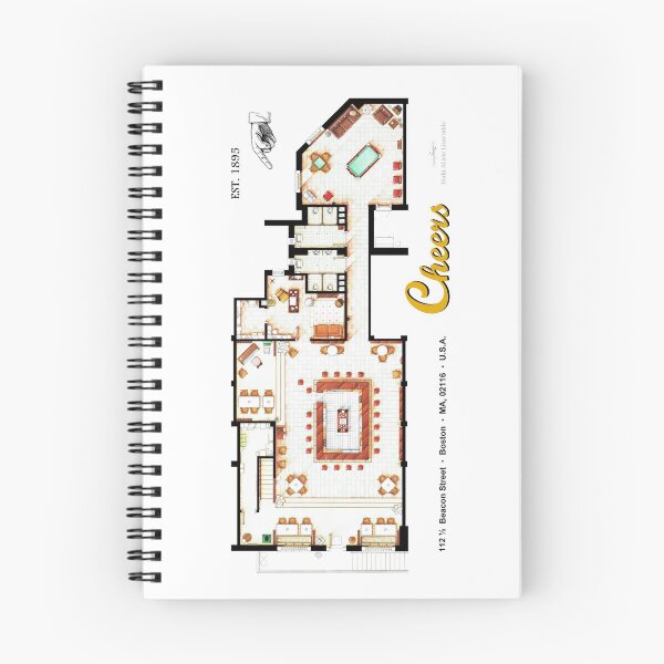 Item preview, Floorplan of the bar from CHEERS designed and sold by TV Floorplans & More.