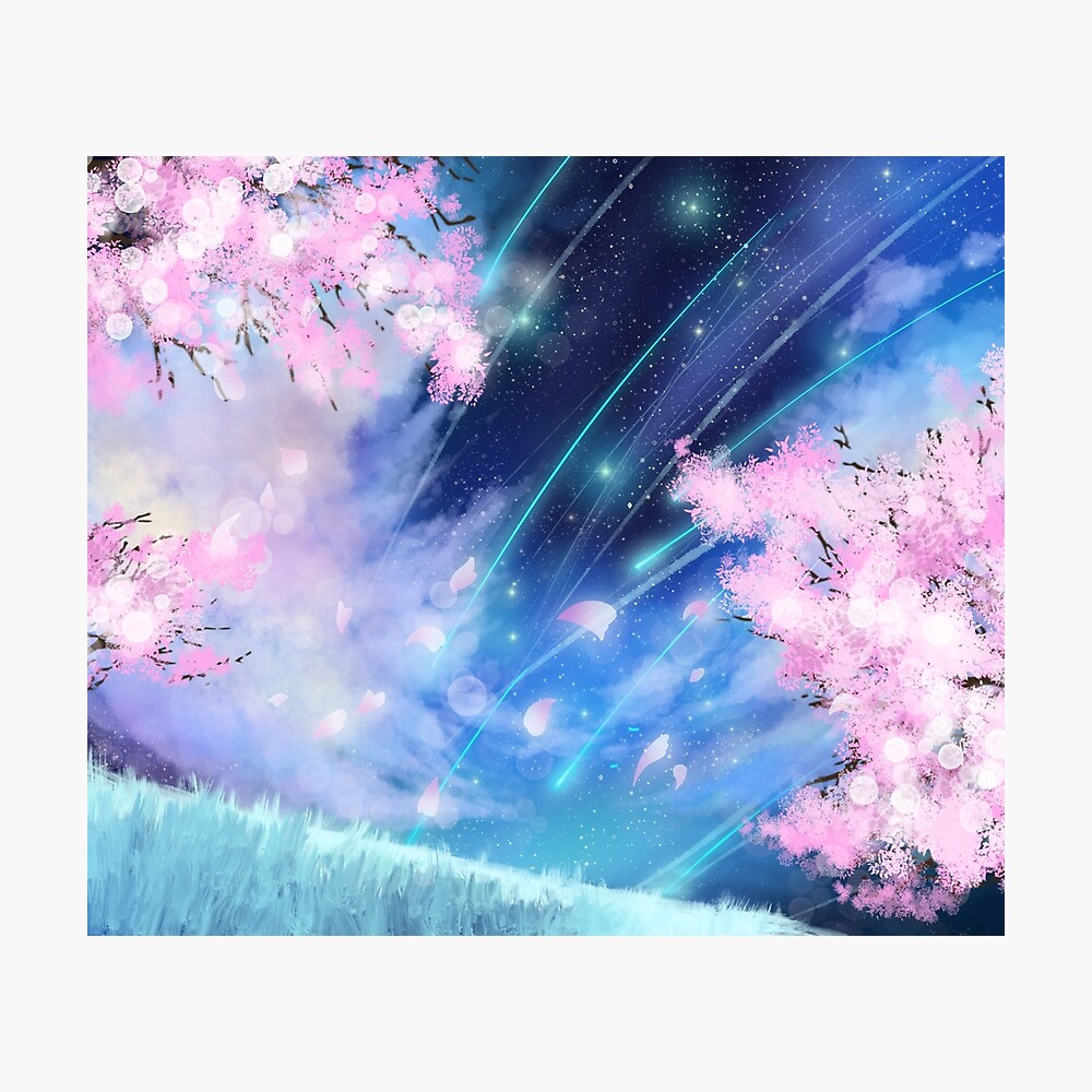 Cherry blossom anime galaxy Poster for Sale by LunarAphelion | Redbubble